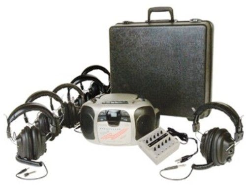 Califone 1776PLC-6 Spirit Stereo Listening Center, 6-Position, Foam-lined carry/storage case with extra room for recorded materials is ideal for itinerant teachers and roving AV carts; Ten-position stereo jackbox with individual volume controls, 100Hz - 8000Hz of Frequency Response, Auto Stop Mechanism, Dual controls on ear cups, 2 Watts RMS Power Output, UPC 610356533116 (1776PLC6 1776PLC 1776PL 1776P 1776) 