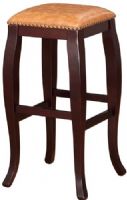 Linon 178205CAR01 San Francisco Square Top Bar Stool, Caramel; Sleek and stylish, is the perfect addition to your home bar, kitchen or dining space; Rich wenge curved legs are topped by a warm caramel PU seat that is accented with antique bronze nail head trim; Four foot rails provide stability, durability and comfort; UPC 753793933184 (178205-CAR01 178205CAR-01 178205-CAR-01) 