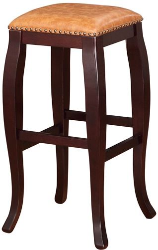 Linon 178205CAR01 San Francisco Square Top Bar Stool, Caramel; Sleek and stylish, is the perfect addition to your home bar, kitchen or dining space; Rich wenge curved legs are topped by a warm caramel PU seat that is accented with antique bronze nail head trim; Four foot rails provide stability, durability and comfort; UPC 753793933184 (178205-CAR01 178205CAR-01 178205-CAR-01)