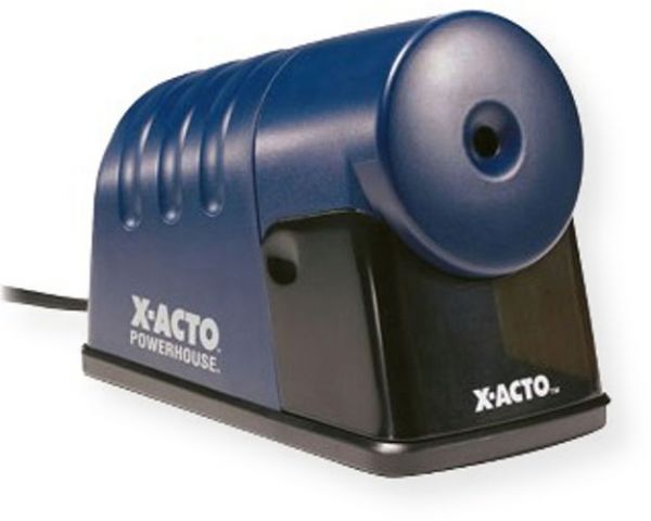 X-Acto 1792 PowerHouse Heavy Duty Commercial Grade Electric Pencil Sharpener Blue; For hard to sharpen composite and recycled pencils, as well as standard size wood pencils; Quiet operation; Pencil saver prevents oversharpening; Heavy duty motor designed for durability; UPC 079946017922 (1792 POWERHOUSE-1792 SHARPENER-1792 X-ACTO-1792 XACTO-1792 XACTO-1792)