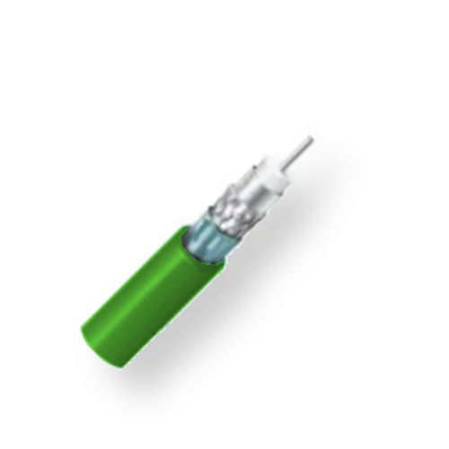BELDEN1794AN3U1000, Model 1794A, 16 AWG, RG7, Low Loss Serial Digital Coax Cable; Green Color; Riser-CMR Rated; 16 AWG solid Bare copper conductor; Foam HDPE core; Beldfoil Tape; Tinned copper braid, and Duofoil Tape Shield; PVC jacket; UPC 612825357506 (BELDEN1794AN3U1000 TRANSMISSION CONNECTIVITY DIGITAL WIRE)