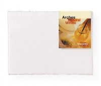 Arches 1795027 140 lb/300 g Rough Watercolor Sheets, Natural White 22" x 30"; Professional grade 22" x 30" watercolor paper of the highest quality; 100% cotton, cylinder mould made with natural gelatin sizing; Acid free and buffered; Contains an antimicrobial agent to help resist mildew; Rough, 140 lb/300 g; Natural white;  