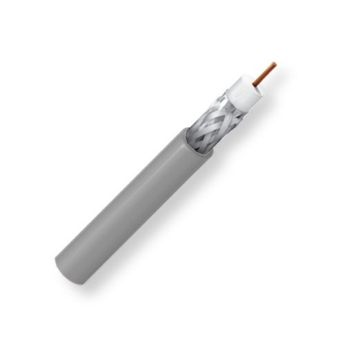 Belden 179DT 0081000, Model 179DT, 28.5 AWG, RG179, Ultra-miniature, Low Loss Serial Digital Coax Cable; Gray Color; Riser-CMR Rated; Solid bare copper conductor; Foam HDPE core; Duofoil Tape and Tinned Copper braid; PVC jacket; UPC 612825356981 (BTX 179DT0081000 179DT 0081000 179DT-0081000 BELDEN)
