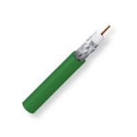 Belden 179DT N3U1000, Model 179DT, 28.5 AWG, RG179, Ultra-miniature, Low Loss Serial Digital Coax Cable; Green Color; Riser-CMR Rated; Solid bare copper conductor; Foam HDPE core; Duofoil Tape and Tinned Copper braid; PVC jacket; UPC 612825357049 (BTX 179DTN3U1000 179DT N3U1000 179DT-N3U1000 BELDEN) 