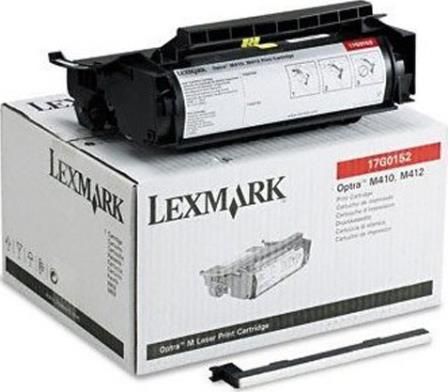 Lexmark 17G0152 Black Toner Cartridge, Works with Lexmark Optra M410, M410n, M412 and M412n Laser Printers; Up to 5000 pages yield, New Genuine Original OEM Lexmark Brand, UPC 734646265522 (17G-0152 17G 0152 17-G0152)