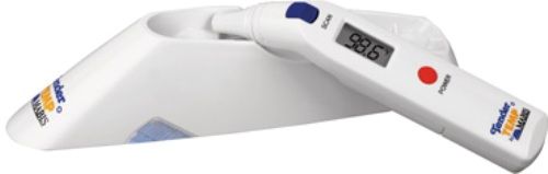 Mabis 18-200-000 TenderTemp One-Second Ear Thermometer, Dual Scale, Automatic shut-off, Probe covers are required, F\C switchable, Peak temperature tone, Memory recall of last reading, Fever alarm sounds at 99.5F, Includes: 40 probe covers, storage case, probe cover dispenser and 1 lithium battery (CR2032) (18-200-000 18200000 18200-000 18-200000 18 200 000)