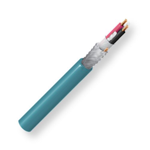 BELDEN1800FG7XU1000, Model 1800F, 24 AWG, 1-Pair, Digital Audio Cable; Blue Color; Plenum-CL2R-Rated; 24 AWG stranded Bare copper pairs; Datalene insulation with Fillers; Tinned copper braid shield with drain wire; Flexible PVC jacket; Riser-Rated; UPC 612825122876 (BELDEN1800FG7XU1000 TRANSMISSION CONNECTIVITY WIRE SOUND)