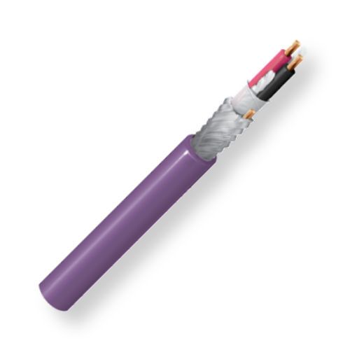 Belden 1800F Z4BU1000, Model 1800F, 24 AWG, 1-Pair, Digital Audio Cable; Violet Color; CL2R-Rated; 24 AWG stranded Bare copper pair; Datalene insulation, fillers and Tinned copper braid; Drain wire; Riser Rated; Flexible PVC jacket; UPC 612825122906 (BTX 1800F-Z4BU1000 1800FZ4BU1000 1800FZ4BU1000 1800F-Z4BU1000 BELDEN)