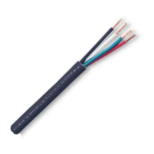 Belden 1810A B591000, Model 1810A, 14 AWG, 4-Conductor, High Conductivity Speaker Cable; Black, Matte; 4 Conductor 14 AWG stranded high conductivity bare copper conductors with polyolefin insulation; CL3 and CM Rated; PVC jacket; UPC 612825123309 (BTX 1810AB591000 1810A B591000 1810A-B591000)