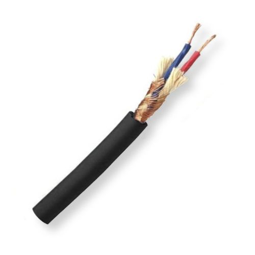 Belden 1813A B591000, Model 1813A, 24 AWG, 2-Conductor, Audio Cable; Black Color; CM-Rated, Stranded high-conductivity bare copper conductors; PVC insulation; Bare copper spiral shield; PVC jacket; UPC 612825123392 (BTX 1813AB591000 1813A B591000 1813A-B591000 BELDEN)