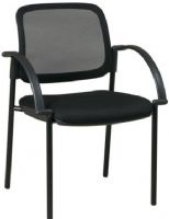 Office Star 183305 Screen Back Visitors Chair with Arms, Screened mesh backrest for maximum airflow, Frame integrated loop arms, Tubular metal frame, 18.5" W x 19.5" D x 3.75" T Seat Size, 17.25" W x 14.5" H Back Size, Four post metal legs for stability, UPC 090234216285 (183-305 183 305) 