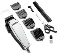 Andis 18485 Model MC-2 Home Haircut Adjustable Blade Clipper 10-Piece Haircutting Kit, 7200 Strokes per Minute, Metallic Silver Finish, Economical way to start cutting hair at home, Powerful clipper adjusts from fine to coarse at the touch of a lever, Long-life stainless-steel blade, Easy-to-use numbered guide combs provide a professional-looking cut, 6.88" length, Polymer body material, Weight 1 lbs, UPC 040102184857 (18-485 184-85 MC2) 