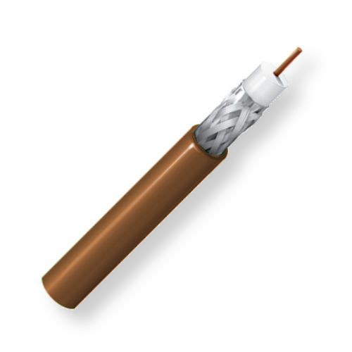 BELDEN1855P0011000, Model 1855P, RG59, 23 AWG, Sub-miniature, Low Loss Serial Digital Coax Cable; Brown Color; Plenum CMP-Rated; 23 AWG solid bare copper conductor; Foam FEP core; Duofoil Tape and Tinned copper braid shield; Flamarrest jacket; UPC 612825124702 (BELDEN1855P0011000 TRANSMISSION CONNECTIVITY DIGITAL WIRE)