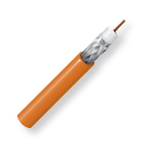 BELDEN1855P0031000, Model 1855P, RG59, 23 AWG, Sub-miniature, Low Loss Serial Digital Coax Cable; Orange Color; Plenum CMP-Rated; 23 AWG solid bare copper conductor; Foam FEP core; Duofoil Tape and Tinned copper braid shield; Flamarrest jacket; UPC 612825124726 (BELDEN1855P0031000  TRANSMISSION CONNECTIVITY WIRE ELECTRICITY)