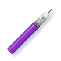 BELDEN1855P0071000, Model 1855P, RG59, 23 AWG, Sub-miniature, Low Loss Serial Digital Coax Cable; Violet Color; Plenum CMP-Rated; 23 AWG solid bare copper conductor; Foam FEP core; Duofoil Tape and Tinned copper braid shield; Flamarrest jacket; UPC 612825124757 (BELDEN1855P0071000 TRANSMISSION CONNECTIVITY DIGITAL WIRE) 