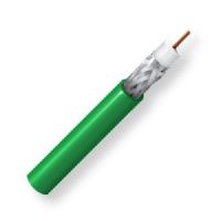 BELDEN1855PN3U1000, Model 1855P, RG59, 23 AWG, Sub-miniature, Low Loss Serial Digital Coax Cable; Green Color; Plenum CMP-Rated; 23 AWG solid bare copper conductor; Foam FEP core; Duofoil Tape and Tinned copper braid shield; Flamarrest jacket; UPC 612825124696 (BELDEN1855PN3U1000 TRANSMISSION CONNECTIVITY CONDUCTOR WIRE) 