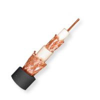 Belden 1856B B591000, Model 1856B, 20 AWG, RG59, Video Triax Cable; Black, Matte; CMR and CMG Rated; 20 AWG solid bare copper conductor; Gas-injected foam HDPE insulation; Bare copper braid shields; Belflex jacket; UPC 612825358527 (BTX 1856BB591000 1856B B591000 1856B-B591000) 