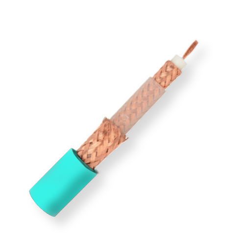 Belden 1857A 0061000, Model 1857A, 22 AWG, RG59 Video Triax Cable; Light Blue; Stranded 0.031-Inch ;Bare copper conductor; Foam polyethylene insulation; Bare copper braid shields; Belflex jacket; Indoor or for outdoor field deployable use; UPC 612825356660 (BTX 1857A0061000 1857A 0061000 1857A-0061000)