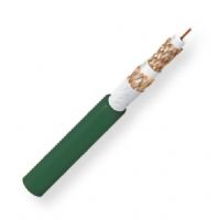 Belden 1858A 0051000, Model 1858A, 15 AWG, RG11 Video Triax Coax Cable; Green, Dark; Stranded 0.064-Inch Bare copper conductor; Foam HDPE insulation; Bare copper braid shields; Belflex jacket; Indoor or Outdoor field deployable use; UPC 612825356608 (BTX 1858A0051000 1858A 0051000 1858A-0051000) 
