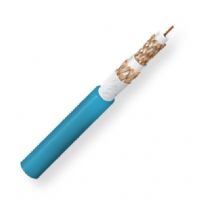 Belden 1858A 0061000, Model 1858A, 15 AWG, RG11 Video Triax Coax Cable; Blue, Light; Stranded 0.064-Inch Bare copper conductor; Foam HDPE insulation; Bare copper braid shields; Belflex jacket; Indoor or Outdoor field deployable use; UPC 612825356592 (BTX 1858A0061000 1858A 0061000 1858A-0061000) 