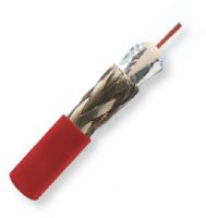Belden 1865A 0021000, Model 1865A, 25 AWG, Sub-miniature, Serial Digital Coax Cable; Red Color; Riser-CMR Rated, Stranded 0.021-Inch bare copper conductor; Gas-injected foam HDPE insulation; Duofoil Tape and Tinned copper Braid shield; PVC jacket; UPC 612825356783 (BTX 1865A0021000 1865A 0021000 1865A-0021000 BELDEN) 