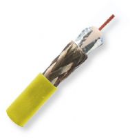 Belden 1865A 0041000, Model 1865A, 25 AWG, Sub-miniature, Serial Digital Coax Cable; Yellow Color; Riser-CMR Rated, Stranded 0.021-Inch bare copper conductor; Gas-injected foam HDPE insulation; Duofoil Tape and Tinned copper Braid shield; PVC jacket; UPC 612825356769 (BTX 1865A0041000 1865A 0041000 1865A-0041000 BELDEN) 