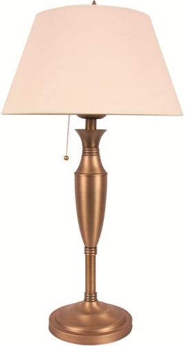 GE General Electric 18737 Table Lamp, Vintage Brass Finish, Ivory Hardback Shade, 30in Height, 16in Diameter, Designer Quality Finish, Shipping Dimensions 17 x 17 x 10.5 in, Ship Weight 10.25 lbs, One 2700K GU24 Bulb Included, UPC 043180187376 (18-737 187-37)