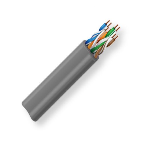 Belden 1874A F6HA1000, Model 1874A; 23 AWG, 4-Pair, CAT6+ Horizontal Bonded-Pair Cable; Gray Color; CMP Plenum-Rated; 4-Bonded-pairs; U/UTP-unshielded; Premise Horizontal cable; 23 AWG solid bare copper conductors; FEP insulation; Ripcord; Flamarrest jacket; UPC 612825125471 (BTX 1874AF6HA1000 1874A F6HA1000 1874A-F6HA1000 BELDEN)
