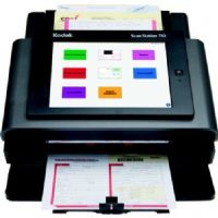 Kodak 1877398 Scan Station 710 Network Document Scanner; 9.7" (24.6 cm) 1024 x 768 Touchscreen LCD Control Panel; Built-in microphone and speaker to record and play back Voice Attachment messages; Throughput Speeds Up to 70 ppm/140 ipm at 200 dpi (portrait, letter size, black-and-white/grayscale/color); Up to 75 sheets of 20 lb. (80 g/m2) paper feeder; UPC 041771877392 (18-77398 187-7398 1877-398 18773-98 187 7398) 