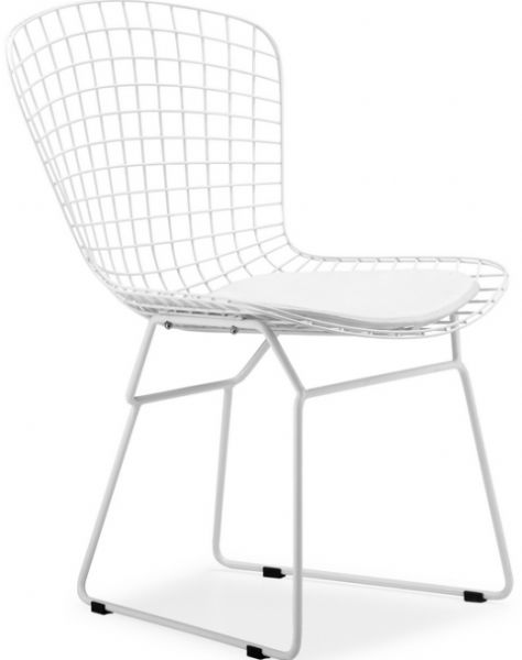Zuo Modern 188003 Wire Chair in White, Frame only, Contemporary / Modern Style, Steel Product Material, Wire Product Collection, 16