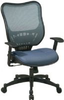 Office Star 18-SXM77717P Space SX18 Series Executive Color Matrex Back Chair, Blue Mist, Breathable Color Matrex Back with Built-in Lumbar Support and 2-Layer Mesh Seat, One Touch Pneumatic Seat Height Adjustment, Deluxe 2-to-1 Synchro Tilt Control, Adjustable Tilt Tension Control, Height Adjustable Arms with PU Pads (18SXM77717P 18 SXM77717P OfficeStar) 