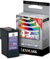 Lexmark 18Y0143 Color #43XL Print Cartridge, Works with Lexmark P250 P350 X4850 X4875 X4950 X4975 X6570 X6575 X7550 X7675 X9350 X9575 and Z1520 Printers, 500 pages yield, New Genuine Original OEM Lexmark Brand, UPC 734646257916 (18Y-0143 18Y 0143 18-Y0143 18Y0-143) 