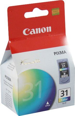 Canon 1900B002 Model CL-31 Color Ink Cartridge for use with PIXMA MP140, MP190, MP210, MP470, MX300, MX310, iP1800 and iP2600 Printers, New Genuine Original OEM Canon Brand (1900-B002 1900 B002 1900B-002 1900B 002 CL31 CL 31)