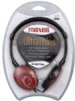 Maxell 190246 Utpu Ultra-Thin Headphones, Red, Compact with a slim metallic headband and can pivot or lie flat, Soft ear pads rest gently on ear, Earpieces can pivot, Headphones can lie flat, 30mm Neodynamic driver, UPC 025215193064 (19-0246 190-246 1902-46)  