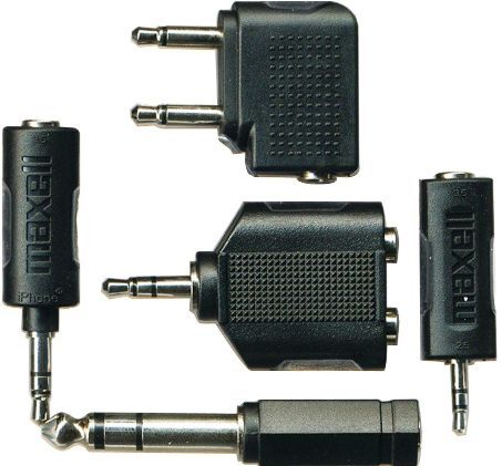 Maxell 190398 Model HP21 Headphone/Cell Phone Adapter Kit, 20-foot extension cord, Dual-prong airline adapter, Dual headphone adapter connects two sets of headphones, 1/4