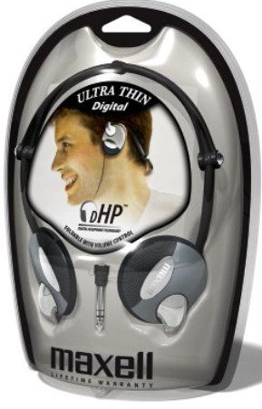 Maxell 190413 Model UT/NB-2025F Ultra-Thin Neckband Headphones, Design provides comfort while delivering excellent sound performance from high-quality music sources, Frequency Response 10Hz - 28kHz, Binaural Earpiece, Driver Size 1.57