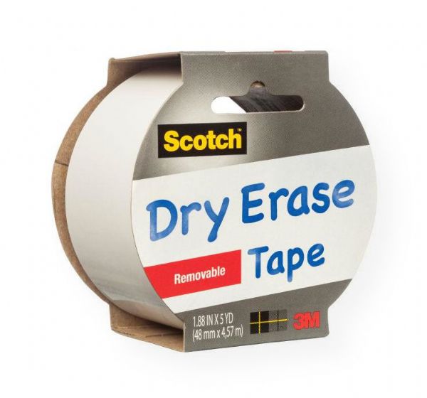 Scotch 1905R-DE-WHT Dry Erase Tape; Scotch Dry Erase Tape is a removable tape that's easy to use; Just cut, peel and stick; Write-on with a standard dry erase marker; Erase with a tissue, cloth or dry eraser; Great for crafting, decorating and labeling; Shipping Weight 0.22 lb; Shipping Dimensions 1.91 x 3.67 x 3.62 in; UPC 051141399225 (SCOTCH1905RDEWHT SCOTCH-1905RDEWHT SCOTCH-1905R-DE-WHT SCOTCH/1905RDEWHT 1905RDEWHT CRAFTS HOME OFFICE)