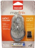 Maxell 191117 Wireless Safari Mini Optical Mouse, Silver Snake, 2.4GHz wireless technology, 1600 dpi tracking, 3-key button with scroll wheel, Up to 32' wireless range, Compatible with Mac or PC, Requires 1 x AAA battery (not included), UPC 025215194375 (19-1117 191-117 1911-17)  