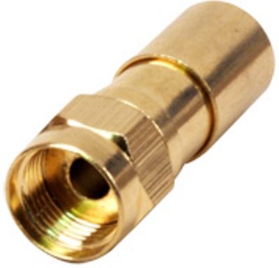 AIM Electronics 19-2502G Gold Series Compression RCA, RG59 Dual/Tri/Quad, Blue, Impedance 75 Ohm, Max Frequency 0.5, Plug Gender, RG59 Cable Group, Straight Shape, Brass Body Material (192502G 19 2502G 192502-G)
