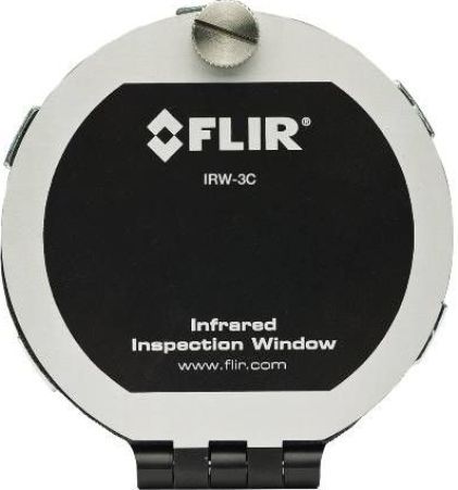 Flir 19251-100 Model IRW-3C InfraRed Inspection Window 3 in. (O.D. 3.9 in. /99mm), Anodized aluminum body, Indoor/outdoor, 2.95 in. Crystal Insert Diameter, 2.71 in. Viewing aperture diameter, 5.79 in2 Viewing Aperture Area, 0.07 in. Window Thickness, 739BB Greenlee Punch, 3650 pound Maximum pullout strength, PIRma-Lock Reliability, Quick Access Hinged Cover, Broadband Transmission (19251100 19251 100 IRW3C IRW 3C)