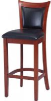 Linon 19714CHY-01-KD-U Vinyl Back 30-Inch Bar Stool, Cherry Finish, Birch with Bentwood Veneers and Black PVC Seating, Some Assembly Required, Dimensions (W x D x H) 17.32 x 20.47 x 42.50 Inches, Weight 33.07 Lbs, UPC 753793889597 (19714CHY01KDU 19714CHY-01-KD 19714CHY-01 19714CHY 19714CHY-01KDU) 