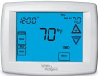 White Rodgers 1F97-1277 Universal Touchscreen Thermostat, 45° to 99° F Setpoint Temperature Range, Heat 0.6° F; Cool 1.2° F Rated Differential, 32° to 105° F Operating Ambient Temperature, Remote sensing indoor/outdoor, Programmable fan, Circulator fan cycling (1F971277 1F97 1277 1F97-1277) 