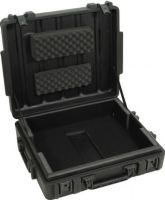 SKB 1R2723-8BW Roto-Molded 24-Channel Mixer Case, Interior space is 26" x 23" x 8", 4" Lid Depth , Built-in extendable pull handle and wheels, Superior roto molded strength and ergonomic design, Lightweight LLDPE shell for maximum impact resistance, Patented trigger release TSA latches, Custom cut interior, Adjustable foam lid compression, Exceeds ATA specifications, UPC 789270994355 (1R2723-8BW 1R2723 8BW 1R27238BW) 