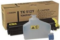 Kyocera 1T02F3AUS0 Model TK-512Y Yellow Toner Kit For use with Kyocera ECOSYS FS-C5020N, FS-C5025N and FS-C5030N Laser Printers; Up to 8000 Pages Yield at 5% Average Coverage; Includes Waste Toner Bottle and Grid Cleaner; UPC 632983006009 (1T02-F3AUS0 1T02F-3AUS0 1T02F3-AUS0 TK512C TK 512C) 