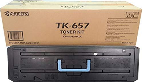 Kyocera 1T02FB0US0 Model TK-657 Black Toner Cartridge For use with Kyocera KM-6030 and KM-8030 Multifunctional Printers, Up to 47000 Pages Yield at 5% Average Coverage, UPC 632983005477 (1T02-FB0US0 1T02F-B0US0 1T02FB-0US0 TK657 TK 657)