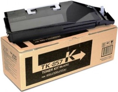 Kyocera 1T02H70US0 Model TK-857K Black Toner Cartridge for use with Kyocera TASKalfa 400ci, 500ci and 552ci Printers, Up to 25000 pages at 5% coverage, New Genuine Original OEM Kyocera Brand, UPC 632983012895 (1T02-H70US0 1T02 H70US0 1T02H70-US0 1T02H70 US0 TK857K TK 857K TK-857) 