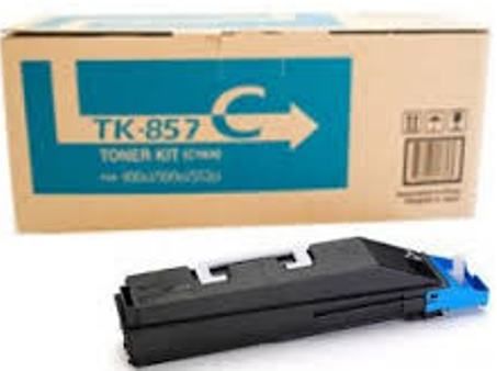Kyocera 1T02H7CUS0 Model TK-857C Cyan Toner Cartridge for use with Kyocera TASKalfa 400ci, 500ci and 552ci Printers, Up to 18000 pages at 5% coverage, New Genuine Original OEM Kyocera Brand, UPC 632983012833 (1T02-H7CUS0 1T02 H7CUS0 1T02H7C-US0 1T02H7C US0 TK857C TK 857C TK-857) 