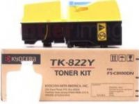 Kyocera 1T02HPAUS0 Model TK-822Y Yellow Toner Cartridge for use with Kyocera FS-C8100DN Printer, Up to 7000 pages at 5% coverage, New Genuine Original OEM Kyocera Brand, UPC 632983009628 (1T02-HPAUS0 1T02 HPAUS0 1T02HPA-US0 1T02HPA US0 TK822Y TK 822Y TK-822)  