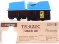 Kyocera 1T02HPCUS0 Model TK-822C Cyan Toner Cartridge for use with Kyocera FS-C8100DN Printer, Up to 7000 pages at 5% coverage, New Genuine Original OEM Kyocera Brand, UPC 632983009666 (1T02-HPCUS0 1T02 HPCUS0 1T02HPC-US0 1T02HPC US0 TK822C TK 822C TK-822)  