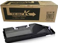Kyocera 1T02JZ0US0 Model TK-867K Black Toner Cartridge For use with Kyocera TASKalfa 250ci and 300ci Color Multifunction Laser Printers, Up to 20000 Pages Yield at 5% Average Coverage, UPC 632983013137 (1T02-JZ0US0 1T02J-Z0US0 1T02JZ-0US0 TK867K TK 867K) 